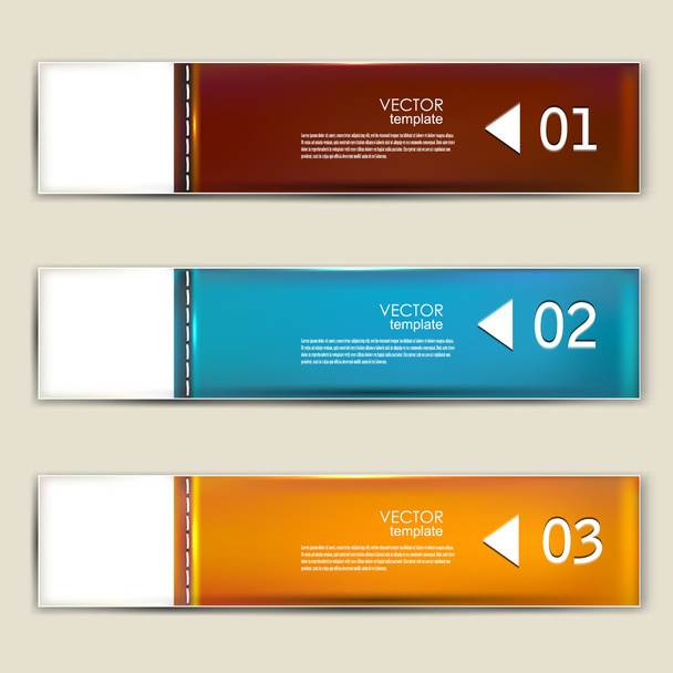 Set of bookmarks, stickers, labels, tags. Numbered banners. Vect - Vector, afbeelding