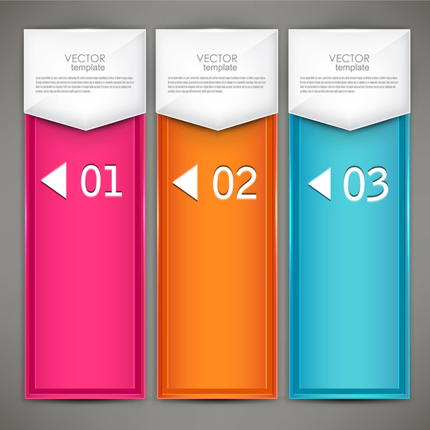 Modern colorful numbered banners. Vector illustration. - Vektör, Görsel
