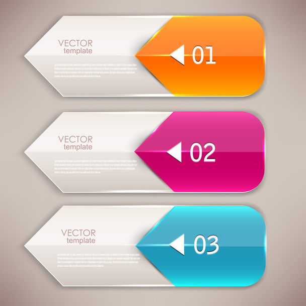 Colorful bookmarks and arrows for text - Vektori, kuva