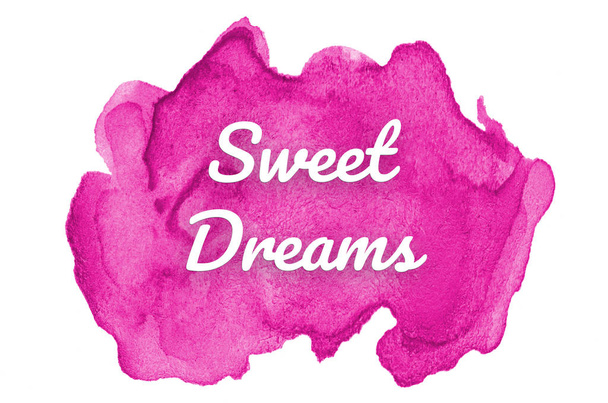 Abstract watercolor background image with a liquid splatter of aquarelle paint. Pink tones. Sweet Dreams - Zdjęcie, obraz