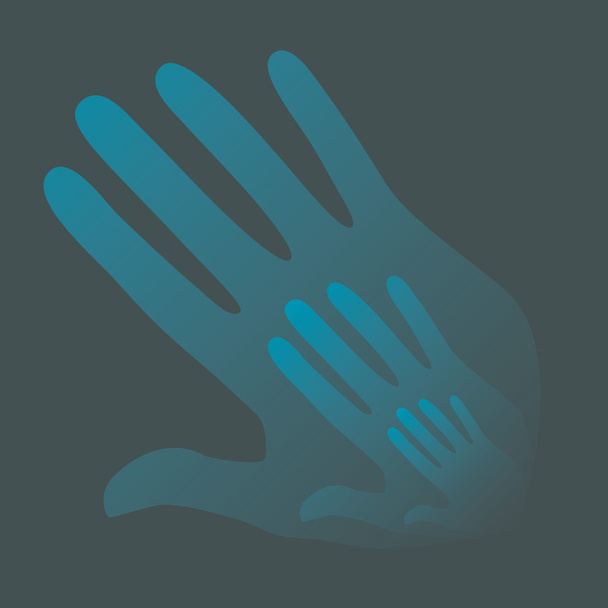 Textured overlapping hands design. - Vector, Image