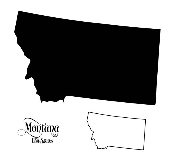 Χάρτης Ηνωμένες Πολιτείες της Αμερικής (ΗΠΑ) πολιτεία της Μοντάνα-εικονογράφηση σε λευκό φόντο. - Διάνυσμα, εικόνα
