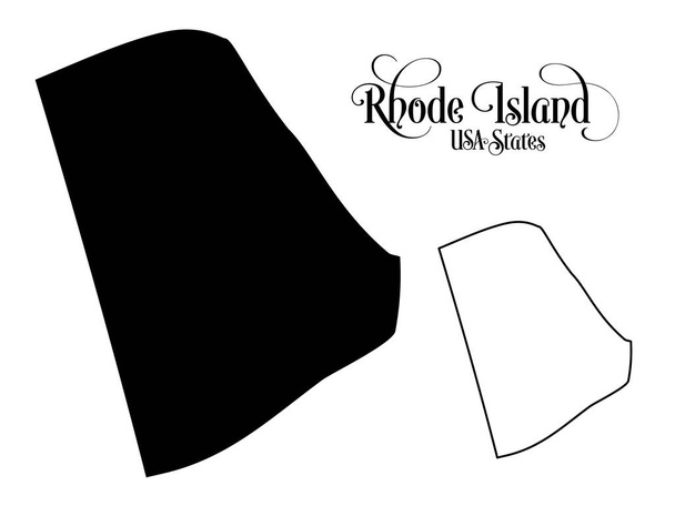 Карта Соединенных Штатов Америки (США) State of Rhode Island - Иллюстрация на белом фоне
. - Вектор,изображение