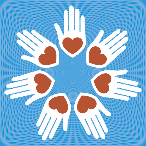 Circle of loving hands vector. - Vector, Image