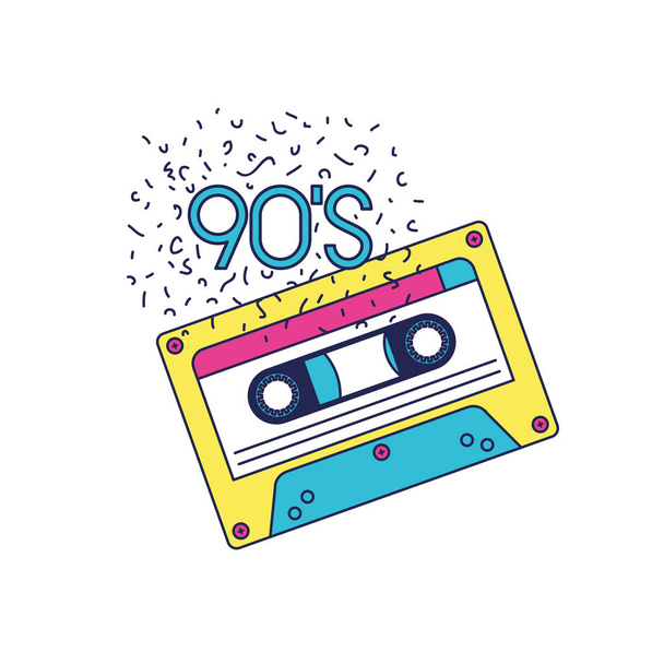 retro cassette music icon - ベクター画像