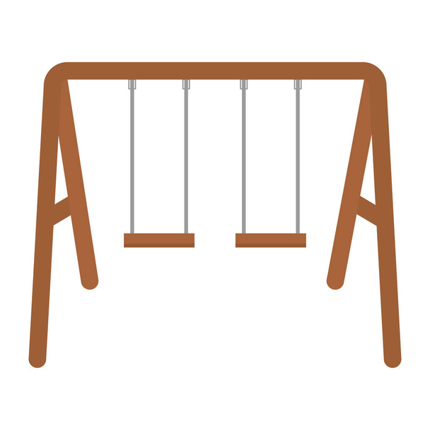 swing icono aislado de madera
 - Vector, Imagen