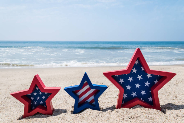 Hazafias Usa háttér a homokos strandon - Fotó, kép