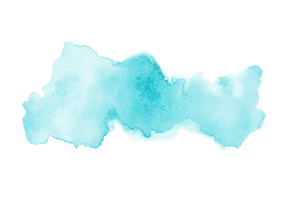 Abstrakcja akwarela obraz tła z ciekłym bryzg farby Aquarelle, izolowane na białym tle. Jasnoniebieskie odcienie - Zdjęcie, obraz