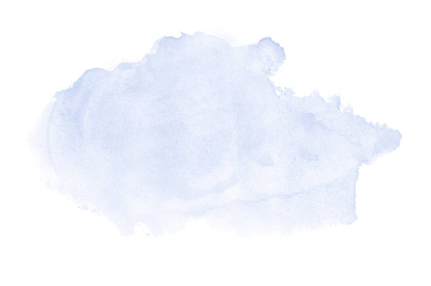 Abstract watercolor background image with a liquid splatter of aquarelle paint, isolated on white. Blue tones - Photo, Image