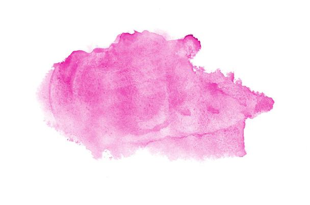 Abstrakcja akwarela obraz tła z ciekłym bryzg farby Aquarelle, izolowane na białym tle. Odcienie różu - Zdjęcie, obraz