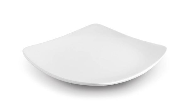 placa blanca aislada sobre fondo blanco - Foto, Imagen