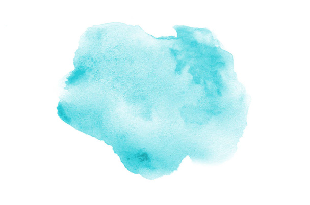 Imagen de fondo de acuarela abstracta con una salpicadura líquida de pintura acuarela, aislada en blanco. Tonos azules claros
 - Foto, imagen