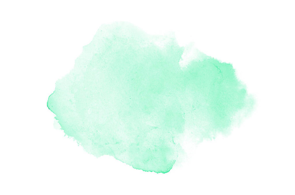 Absztrakt akvarell háttérkép egy folyékony fröccs a Aquarelle festék, elszigetelt fehér. Türkiz hangok - Fotó, kép