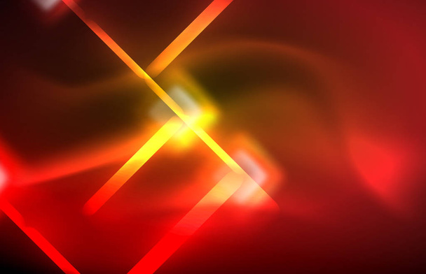 Неонові блискучі світлові лінії на чорному, технологічно сучасному шаблоні
 - Вектор, зображення