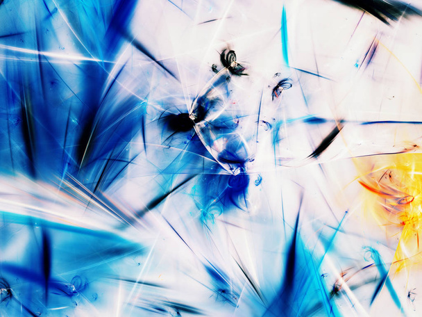 blue abstract fractal background 3d rendering illustration - Photo, image