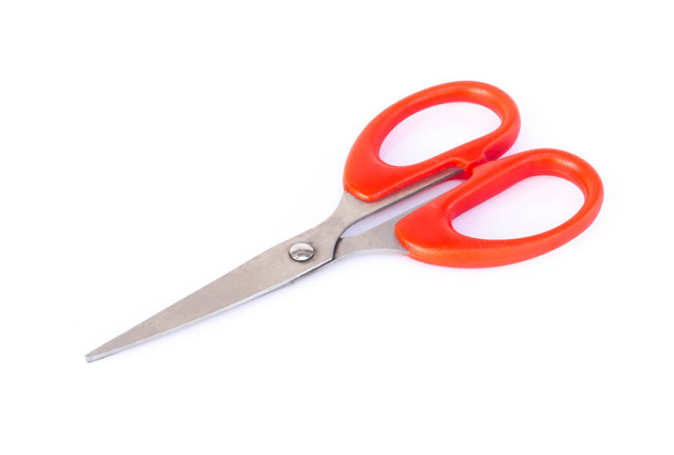 Red scissors isolated on white background - Photo, Image