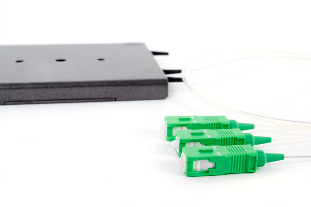 Acoplador de fibra óptica con conectores SC
 - Foto, Imagen