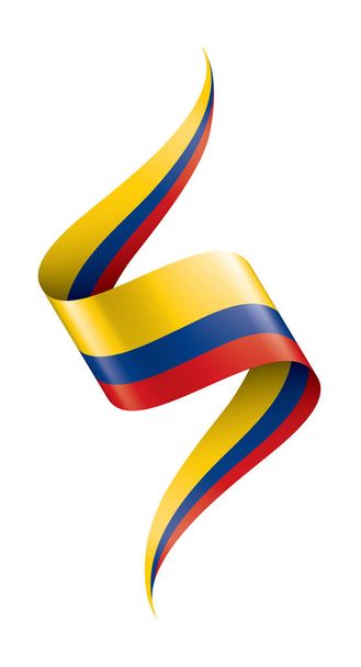 Beyaz arka planda Kolombiya bayrağı, vektör illüstrasyonu - Vektör, Görsel