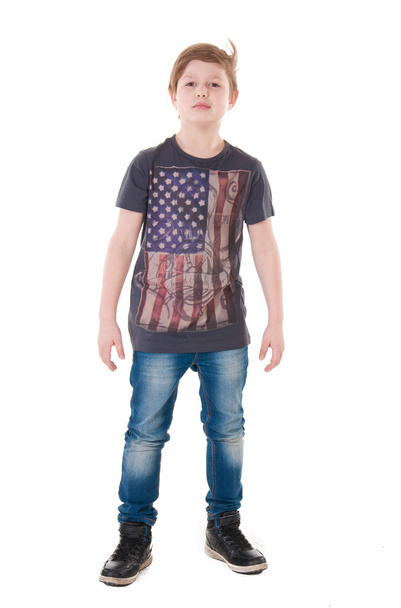 Boy in shirt with american flag - Foto, Imagen