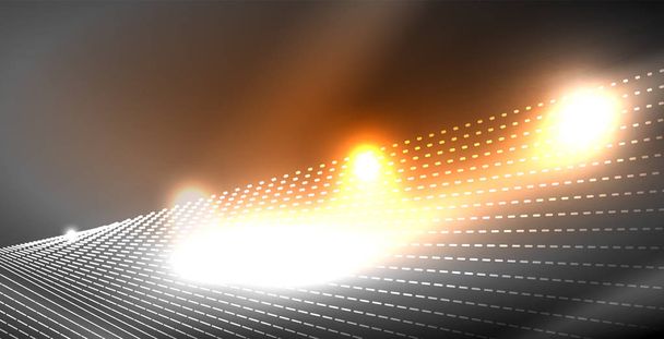 光沢のある光沢のある輝くネオン波 - ベクター画像