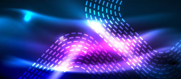 Neon hehkuva tekno linjat, hi-tech futuristinen abstrakti tausta malli neliön muotoisia
 - Vektori, kuva