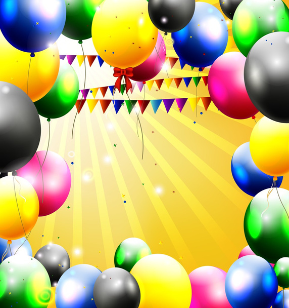 Birthday background with balloon - Vector, Image