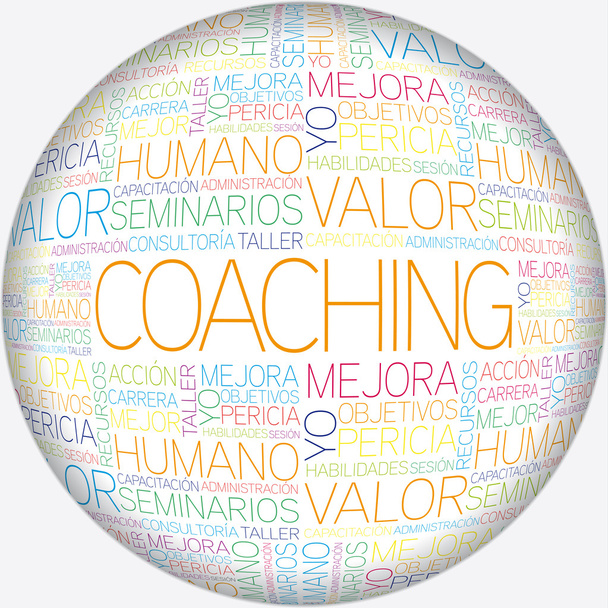 Coaching concept related words in tag cloud - Vector, Image