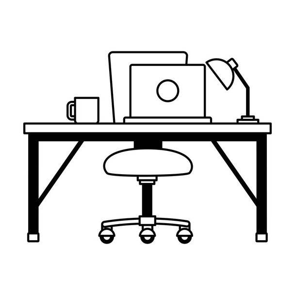 офісний стіл стілець робоче місце
 - Вектор, зображення