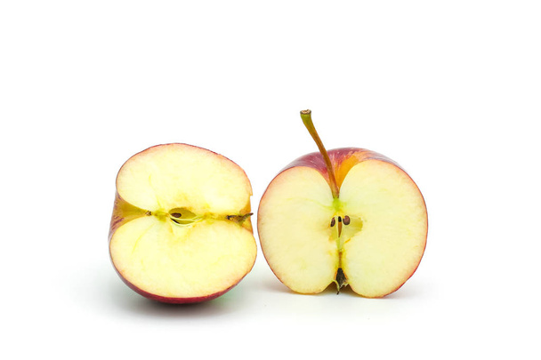 Isolated red apple sliced on white background - Φωτογραφία, εικόνα