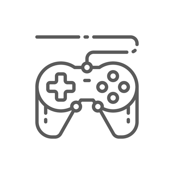 Joystick, gamepad, icono de línea de dispositivos de juego
. - Vector, imagen