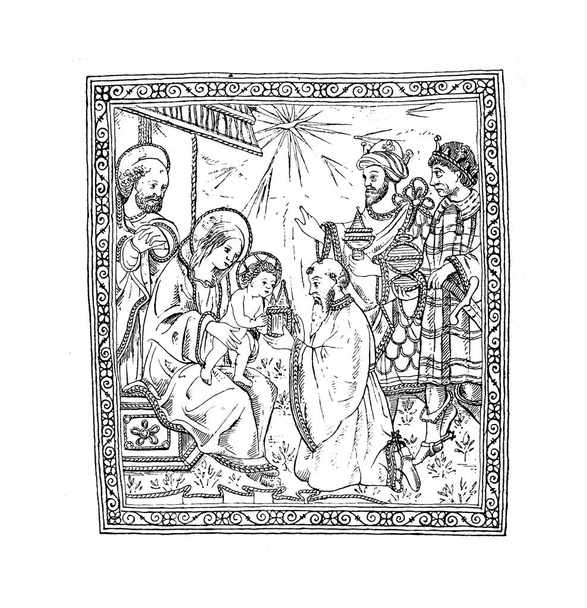 Христианская иллюстрация. Старое изображение
 - Фото, изображение