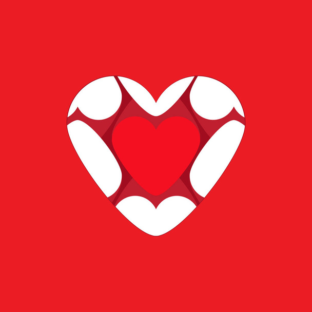 Velký srdeční symbol složený z malých srdcí izolovaných. vektor – ilustrace 10 - Vektor, obrázek