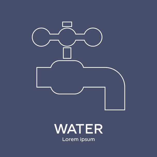 Ícone de estilo de linha de utilitários. Símbolo de água. Ilustração vetorial limpa e moderna para design, web
. - Vetor, Imagem