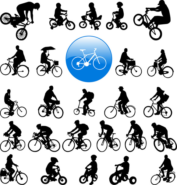 Bicicletas Siluetas
 - Vector, Imagen