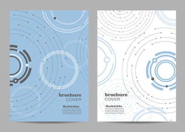 Brochure template layout design. Geometric pattern with connected lines and dots - Vector, Image