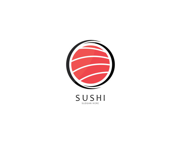 Sushi logotipo modelo vetor ícone para ilustração de comida japonesa
 - Vetor, Imagem
