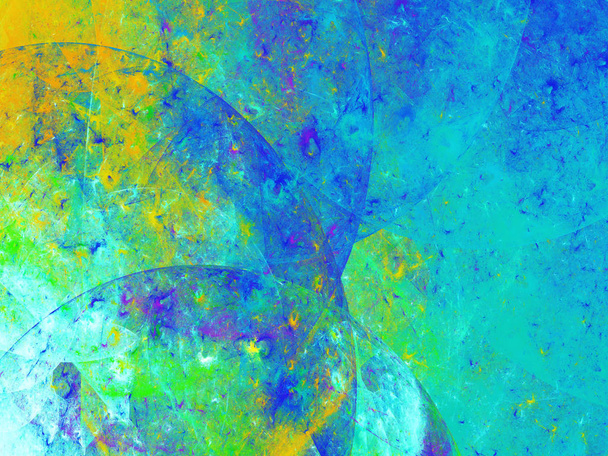 blue abstract fractal background 3d rendering illustration - Photo, image