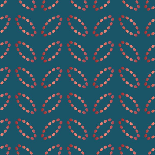 Seamless pattern with ovals of dotted lines. Imitation silk embroidery. Vector background - Vettoriali, immagini
