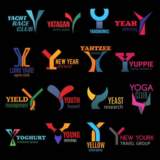 Y lettera forma astratta icone di identità aziendale
 - Vettoriali, immagini