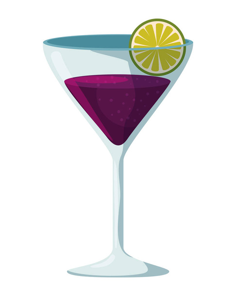 margarita cocktail in cup - Vector, Image