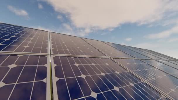 Sonnenkollektoren mit Wolken - Filmmaterial, Video
