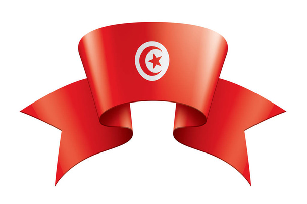 Σημαία της Τυνησίας, εικονογράφηση διάνυσμα σε λευκό φόντο - Διάνυσμα, εικόνα