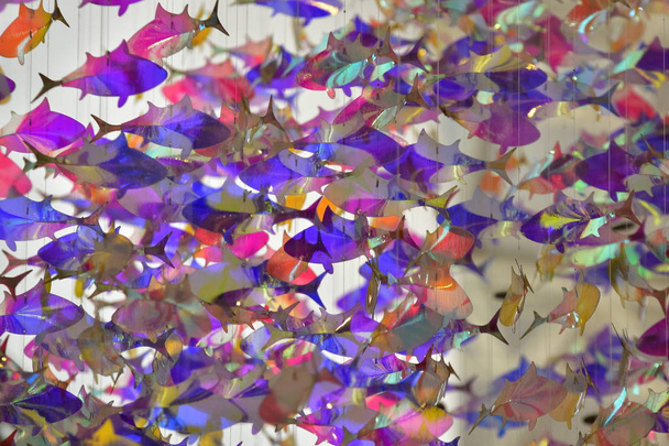 shiny holographic fish decoration, abstract wallpaper - Foto, afbeelding