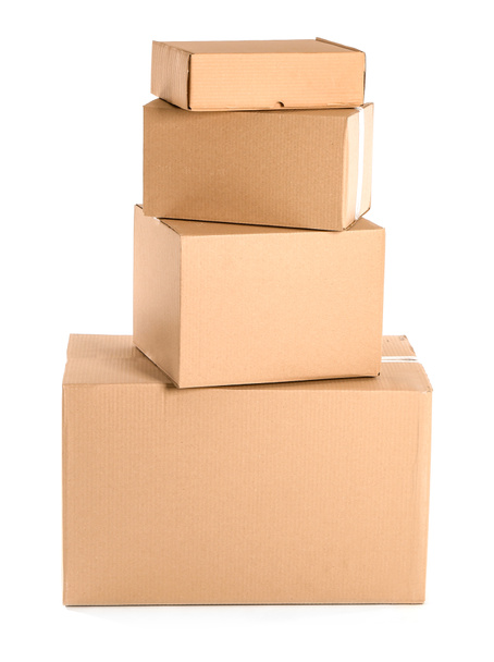 Cardboard boxes on white background - Zdjęcie, obraz
