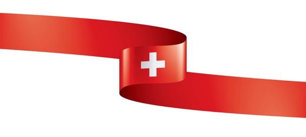 Svájc zászló, vektor illusztráció fehér alapon - Vektor, kép