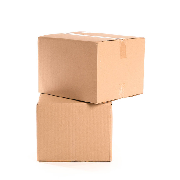 Cardboard boxes on white background - Foto, Bild