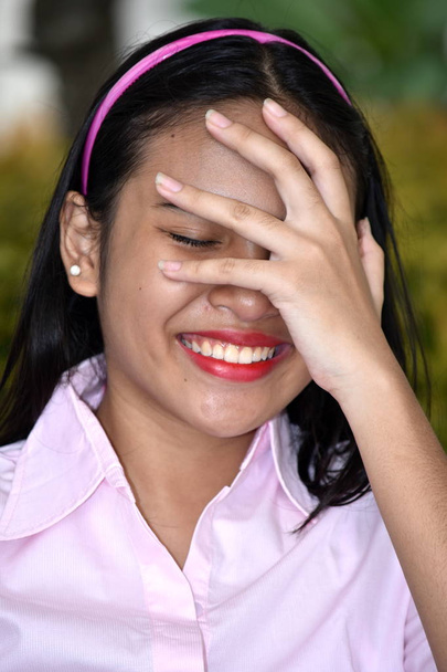 A Teenage Female Laughing - Valokuva, kuva