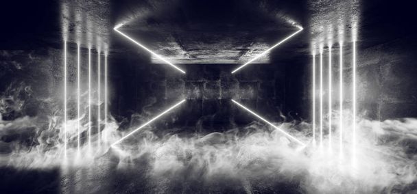 Dym Abstrakcja Sci Fi Neon świecący obcy Spaceship ciemny Reflecti - Zdjęcie, obraz