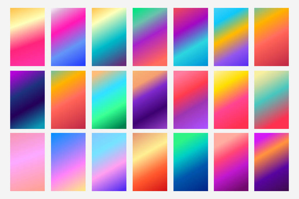 21 színes színátmenetet. gyűjteménye háttérrel. vektortervezés. Keverék - Vektor, kép