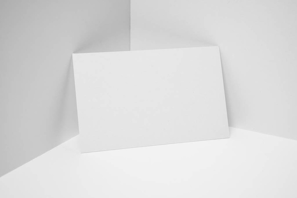 Blank business card on white background for mockup. - Фото, зображення